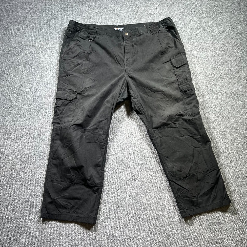5.11 Tactical Cargo Pant Men's 48x29 Black Cotton Ripstop Straight-Leg Workwear